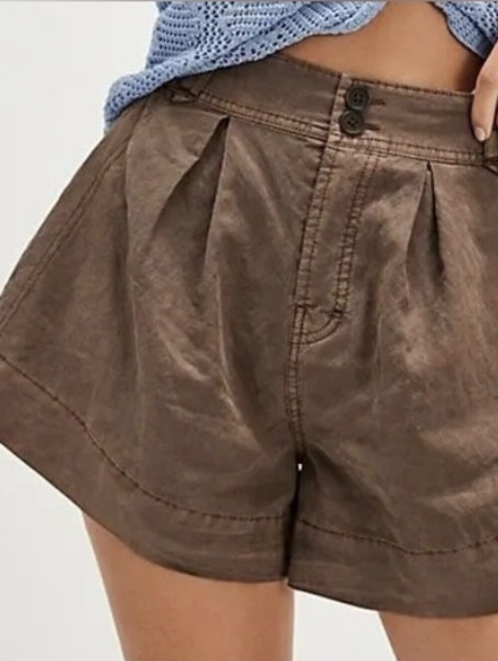 Free People Marina Trouser Shorts. NWT. Double espresso